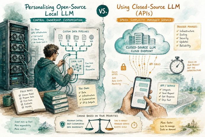 Featured image for Personalising Open-Source Local LLM vs. Using Closed-Source LLM (APIs) Featured image for Personalising Open-Source Local LLM vs. Using Closed-Source LLM (APIs)