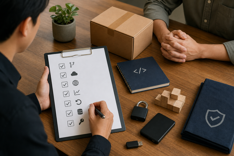 MVP handover acceptance checklist covering deployment, monitoring, rollback, security, ownership, costs, and known risks.